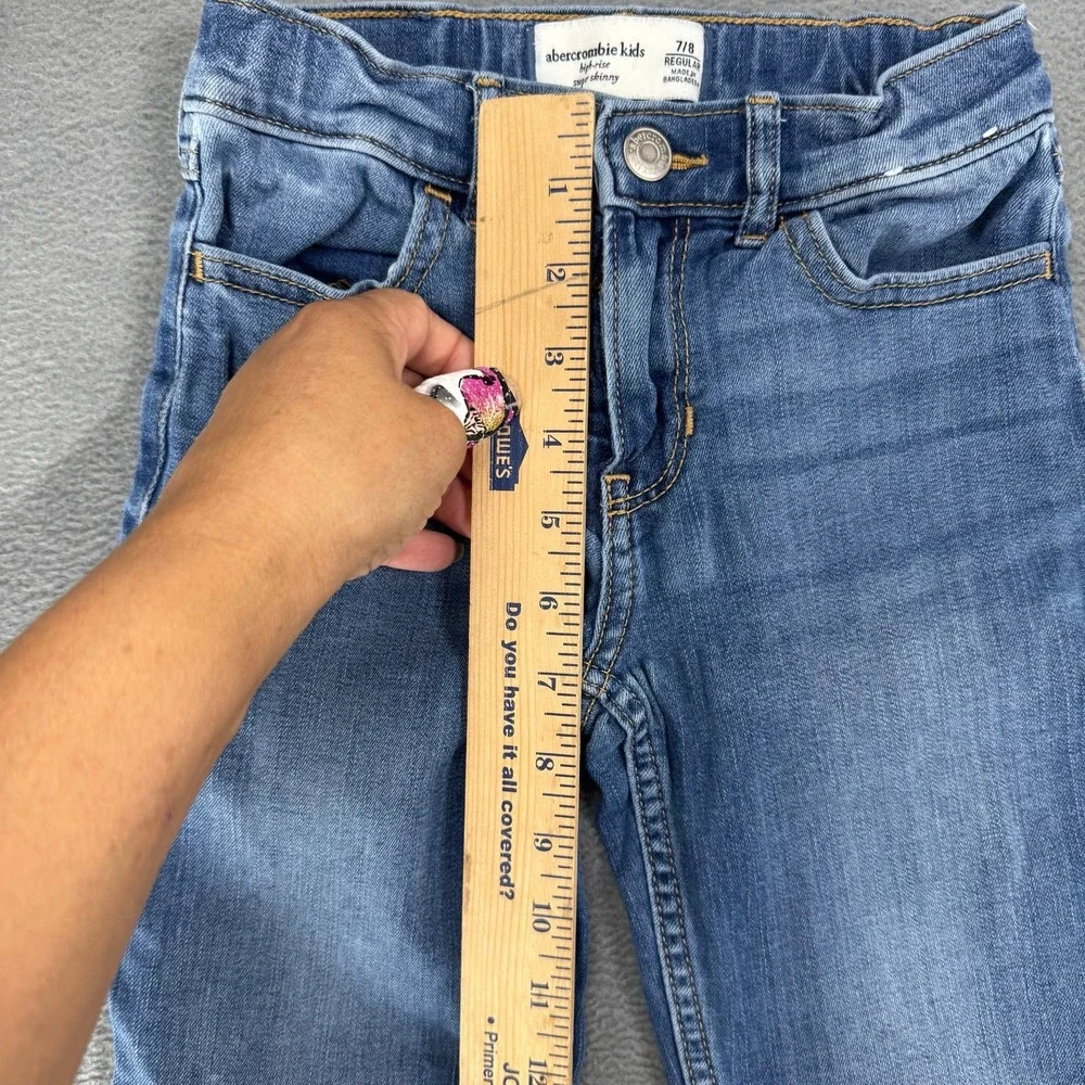 Abercrombie Fitch Kids Girls Jeans High-Rise Super Skinny Blue Denim Fade 7/8x22